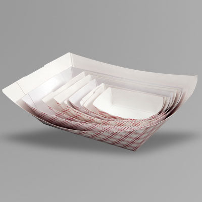 1/2lb Red Plaid Food Tray