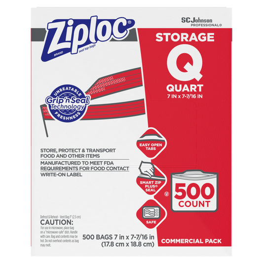 Ziploc Storage Bags 1 Quart 500 / cs