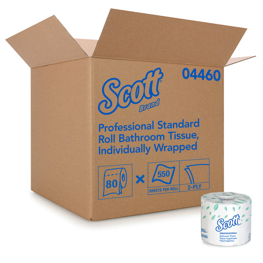 Scott Standard Roll Bathroom Tissue, Septic Safe, 2-Ply, 80/550