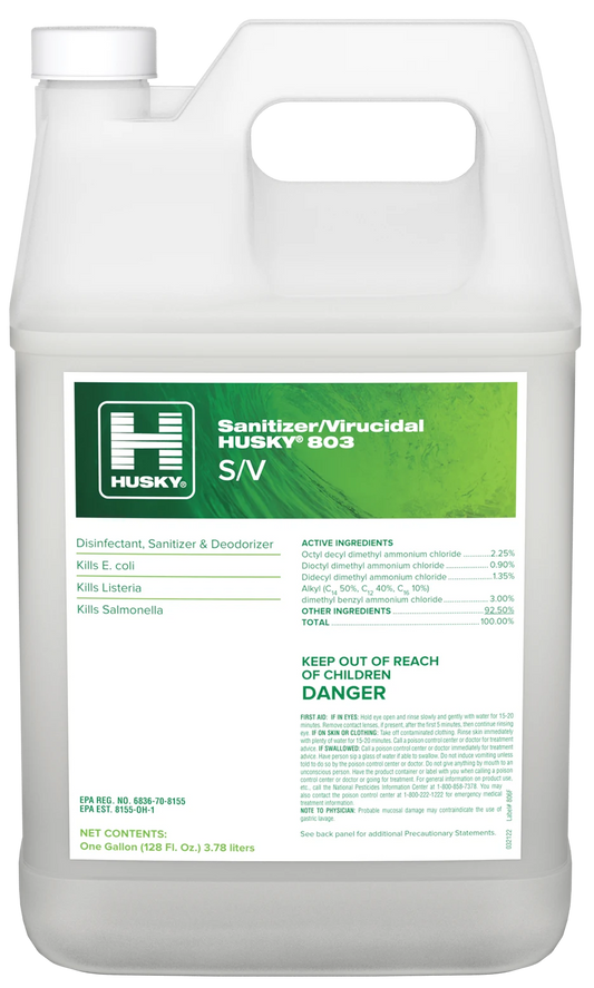 Husky 803 S/V Disinfectant No Rinse Food Service Sanitizer